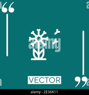 dandelion vector icon Linear icon. Editable stroke line Stock Vector