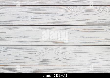 Old white wood table top as background Stock Photo