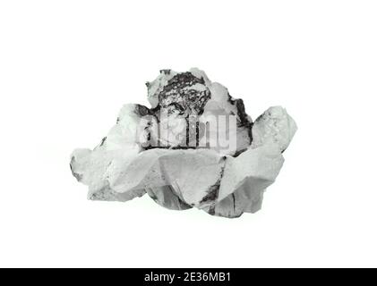 Used screwed paper tissue isolated on white background. Crumpled tissue paper. Dirty Crumpled tissue paper. Stock Photo