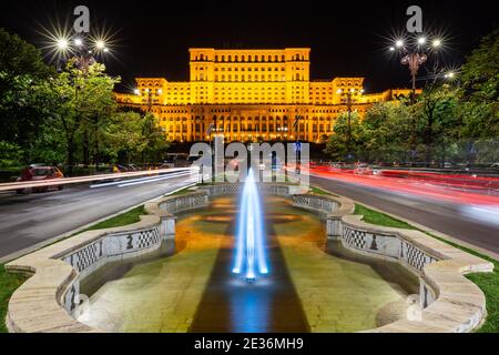 The Palace of the Parliament in Bucharest, Romania. Stock Photo