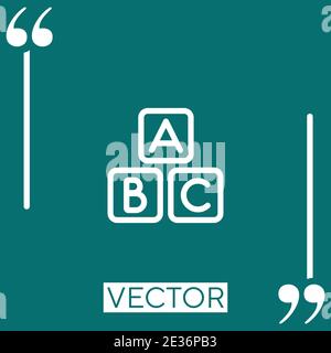 abc squares vector icon Linear icon. Editable stroke line Stock Vector