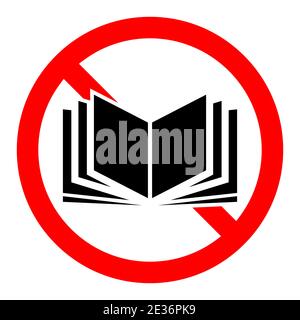 Stop book sign. No book icon isolated. Red ban sign. Vector ...