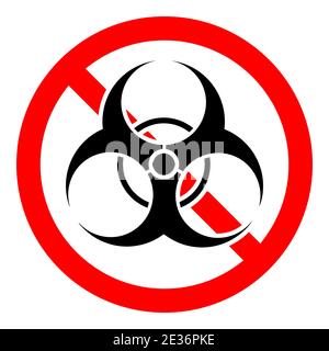 Stop toxic sign. Biohazard icon. Warning sign. Toxic substances are prohibited. Vector illustration. Stock Vector