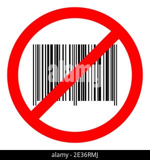 Barcode ban icon. Barcode is prohibited. Stop or ban red round sign ...