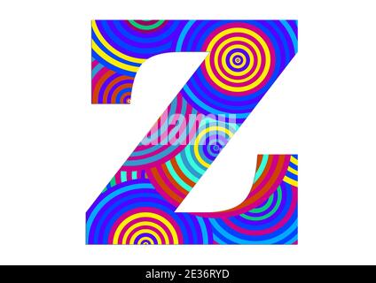 Alphabet Z made of fun colorful circle pattern for decoration Stock Photo