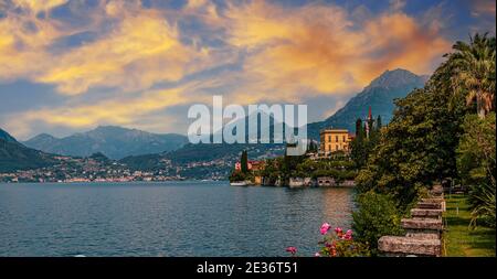 VARENNA, ITALY, JUNE 05, 2019 : exteriors and gardens of villa Monastero, on lake Como, june 05, 2019, in Varenna, italy Stock Photo