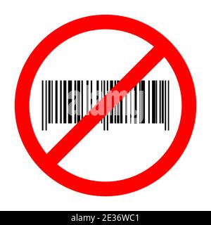 Barcode ban icon. Barcode is prohibited. Stop or ban red round sign ...