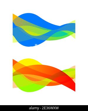 Set of wavy lines. Abstract color waves. Graphic design element. Vector illustration Stock Vector