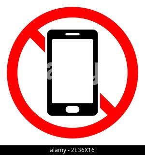 Stop phone sign. No phone. No smartphone sign on white background. Forbidden cell phone sign. Vector illustration. Stock Vector