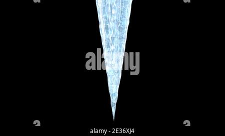 Icicle explodes broken into many small pieces Digital crack design concept 3d render Stock Photo