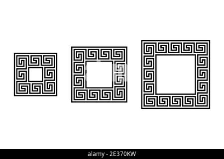 Meander square shaped frame with seamless Greek key pattern. Border ...