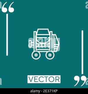 concrete mixer vector icon Linear icon. Editable stroke line Stock Vector