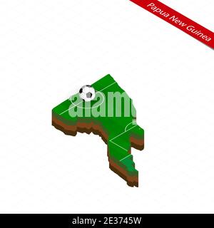 Isometric 3D Papua New Guinea map, vector illustration with cities ...