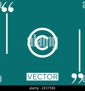 copyright vector icon Linear icon. Editable stroked line Stock Vector