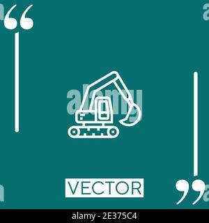 excavator vector icon Linear icon. Editable stroke line Stock Vector