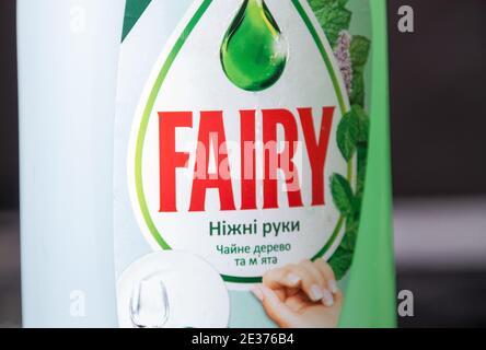 Batumi. Georgia - December 14, 2020: Fairy liquid soap for dishwashing Stock Photo