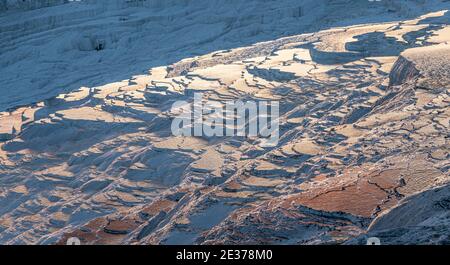 Pamukkale terraced rock formation with salt and water, Turkey Stock Photo