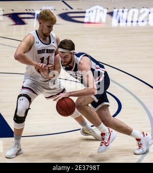 January 16, 2021 Moraga, CA U.S.A. Gonzaga Bulldogs forward Drew Timme (2) drives to the hoop during the NCAA Men's Basketball game between Gonzaga Bulldogs and the Saint Mary's Gaels 73-59 win at McKeon Pavilion Moraga Calif. Thurman James / CSM Stock Photo