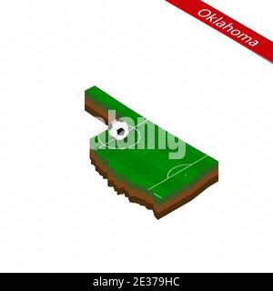 3d isometric Map of Oklahoma is a state of United States with national ...