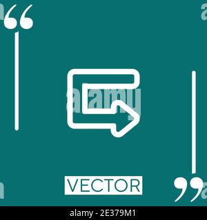 arrow broken outlined angle Linear icon. Editable stroke line Stock Vector