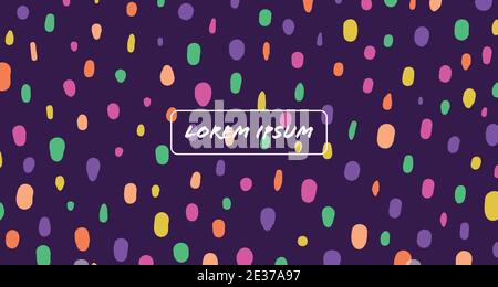 Abstract dots doodles style of colourful style pattern decor backdrop. Graphic of cover headline decoration artwork background. Stock Vector