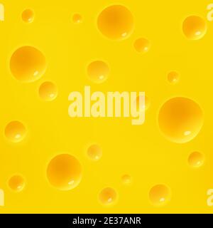 Realistic cheese seamless pattern. Yellow vector background. Stock Vector