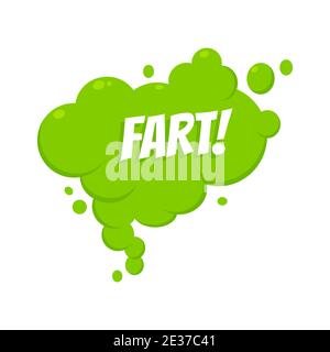 Fart smoke cartoon icon. Stink fart bad smell green gas cloud Stock ...