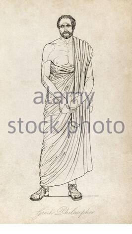 Ancient Greece, Philosopher, vintage illustration from 1814 Stock Photo