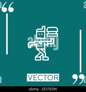 eating vector icon Linear icon. Editable stroked line Stock Vector
