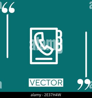 contacts book vector icon Linear icon. Editable stroked line Stock Vector