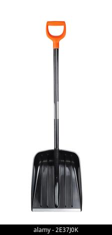 Large plastic snow shovel isolated on white. Stock Photo