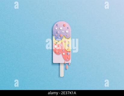 Multi-colored ice cream with different flavors  Stock Vector