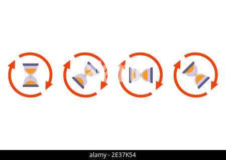 flip hourglass icon on white background. flat vector illustration Stock Vector