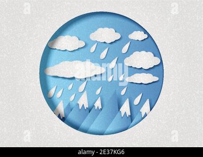 Vector illustration of clouds with rain  Stock Vector