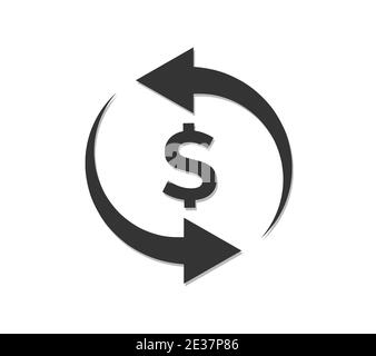 Currency conversion flat vector icon. Dollar conversion flat vector icon. Stock Vector