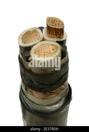 Multi-conductor control and power cable, close up Stock Photo