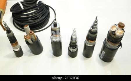 Multi-conductor control and power cable, close up Stock Photo