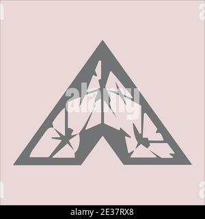 Triangle shaped letter A abstract logo and monogram vector Stock Vector