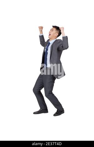 Portrait of a young business man cheering high quality photo Stock Photo