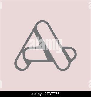 Triangle shaped letter A abstract logo and monogram vector Stock Vector