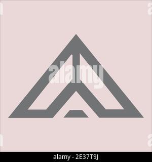 Triangle shaped letter A abstract logo and monogram vector Stock Vector