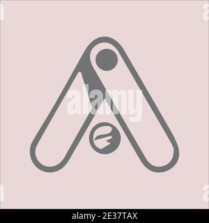 Triangle shaped letter A abstract logo and monogram vector Stock Vector