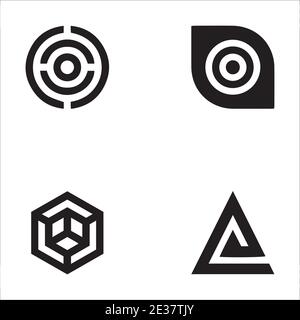 Minimal abstract logo icon set Stock Vector