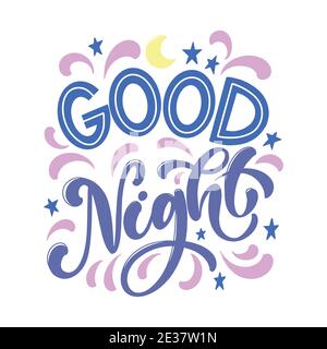 Funny sleep and good night quotes. Vector design elements for t-shirts, pillow, posters, cards, stickers and pajama Stock Vector