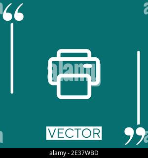 printing button outline vector icon Linear icon. Editable stroke line Stock Vector