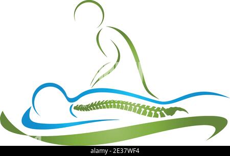 Person, massage, orthopedist, chiropractor, logo Stock Vector