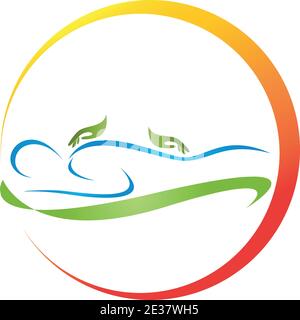 Person, massage, orthopedist, chiropractor, logo Stock Vector