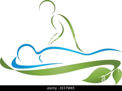 Person, massage, orthopedist, chiropractor, logo Stock Vector