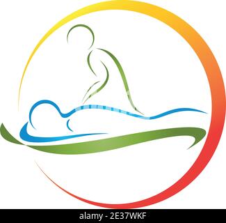 Person, massage, orthopedist, chiropractor, logo Stock Vector