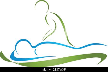 Person, massage, orthopedist, chiropractor, logo Stock Vector